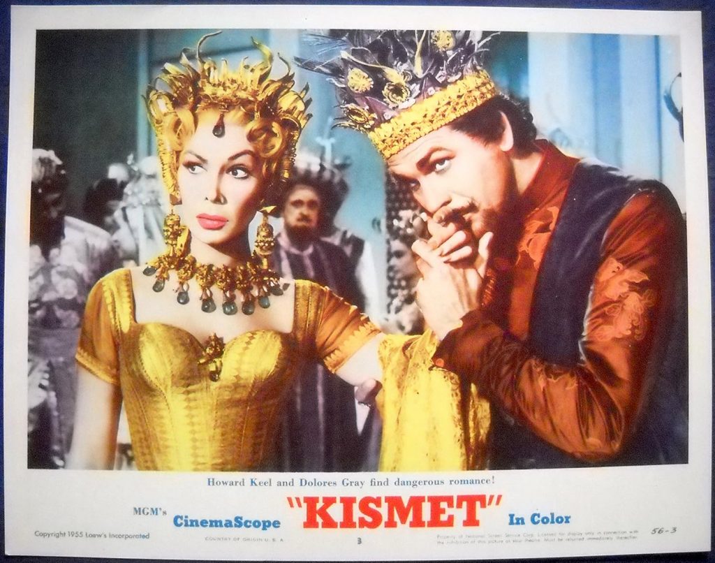Dolores Gray an Howard Keel finds dangerous romance in "Kismet"