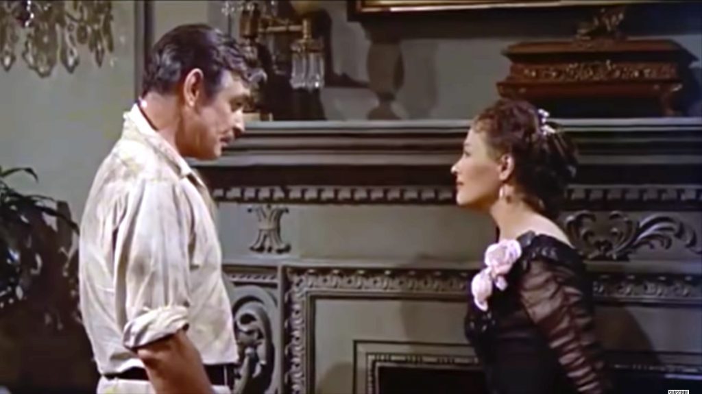 Clark Gable and Yvonne de Carlo in "Band of Angels"