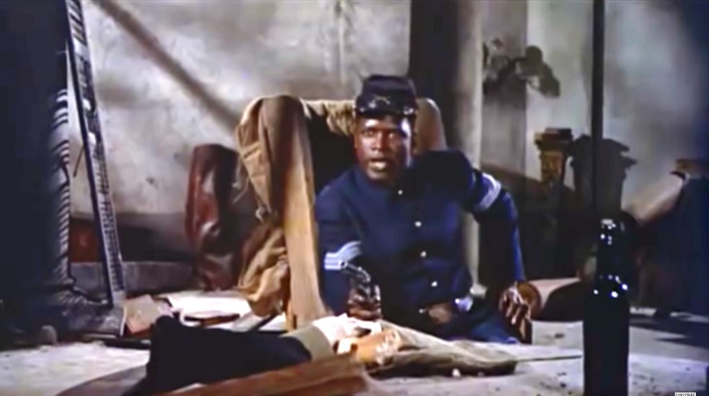 Rau-Ru (Sidney Poitier), Union soldier, come to arrest Hamish in "Band of Angels"