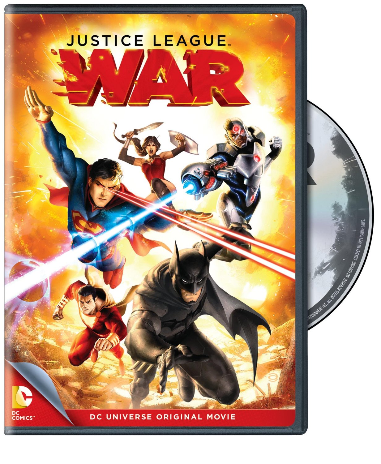 Justice League: War - a revamped origin for the Justice League, starring Superman, Batman, Wonder Woman, Captain Marvel (Shazam), the Flash, Green Lantern and Cyborg