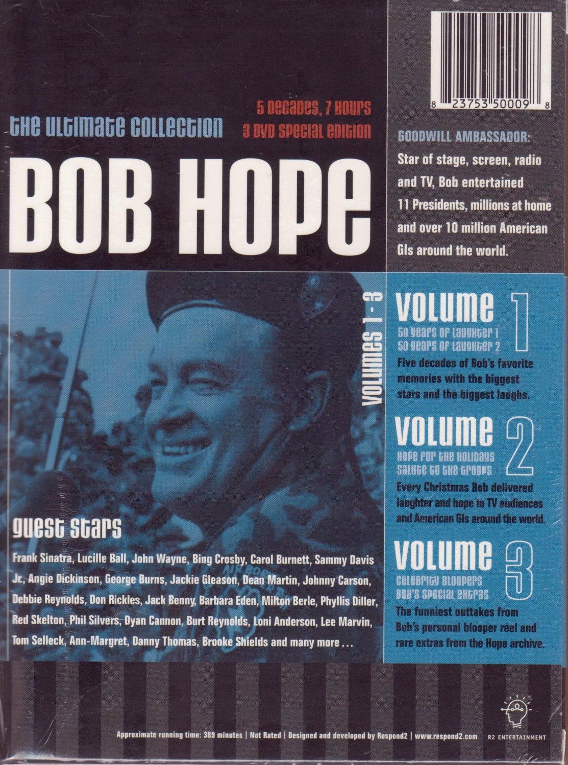 The Ultimate Bob Hope Collection - 3 DVD collection of clips of Bob Hope over the years, including bloopers, outtakes, and movie shorts