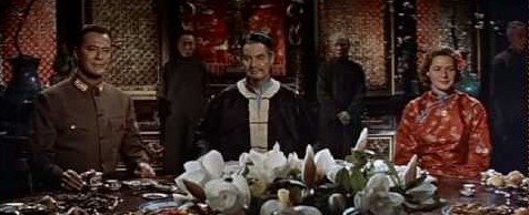Curt Jurgens, Robert Donat, and Ingrid Bergman in The Inn of the Sixth Happiness