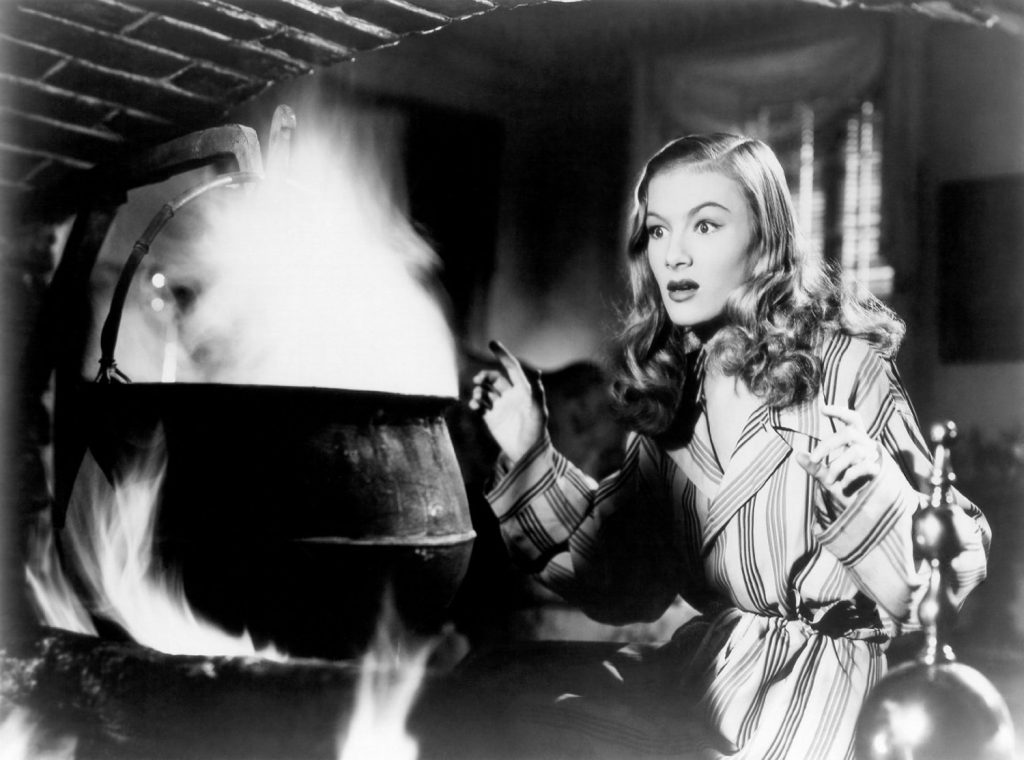Veronica Lake talking to her ghostly father in I Married a Witch