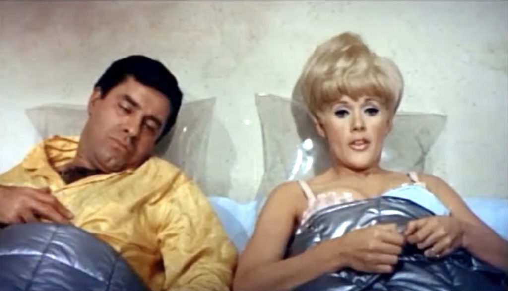 Poor Jerry Lewis falling asleep on his wedding night with the suffering Connie Stevens