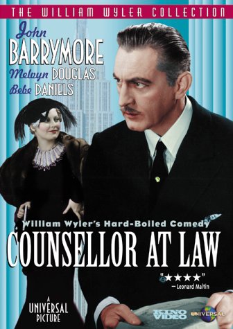 Counsellor at Law starring John Barrymore, Doris Kenyon, Melvyn Douglas, Bebe Daniels