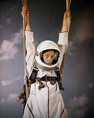 Don Knotts, parachuting to Earth in "The Reluctant Astronaut"