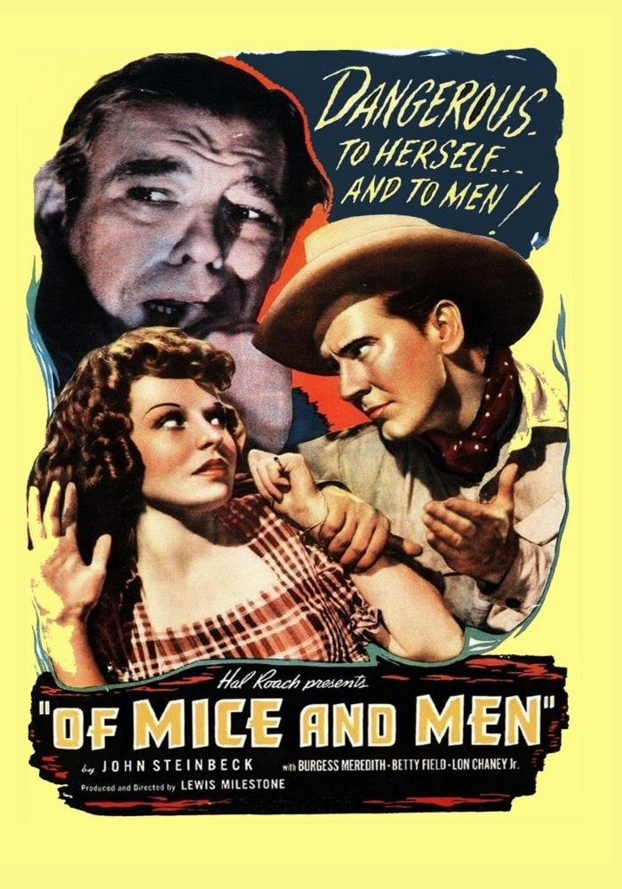 Of Mice and Men (1939) starring Burgess Meredith, Lon Chaney Jr., Betty Field