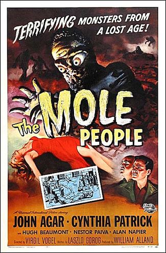 The Mole People (1956) starring John Agar, Cynthia Patrick, Hugh Beaumont, Alan Napier