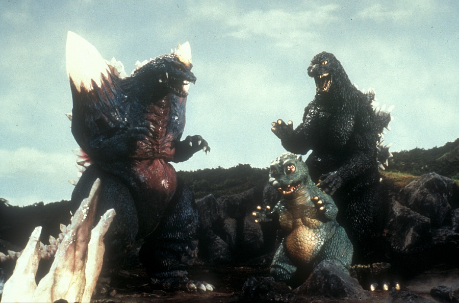 Space Godzilla with Minilla and Godzilla