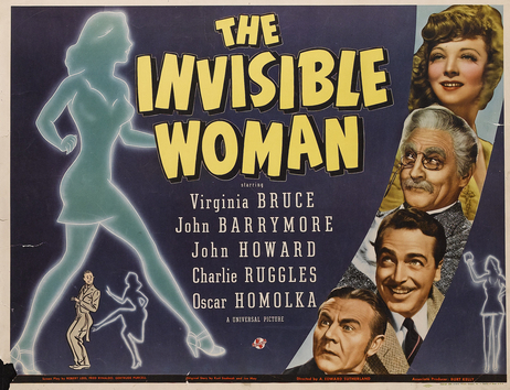 The Invisible Woman (1940), starring Virginia Bruce, Charles Lane, John Barrymore