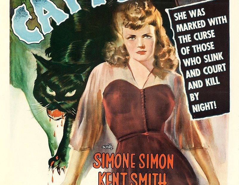 Movie poster for Cat People - "A kiss could change her into a monstrous fang-and-claw killer"" title="Movie poster for Cat People - "A kiss could change her into a monstrous fang-and-claw killer"