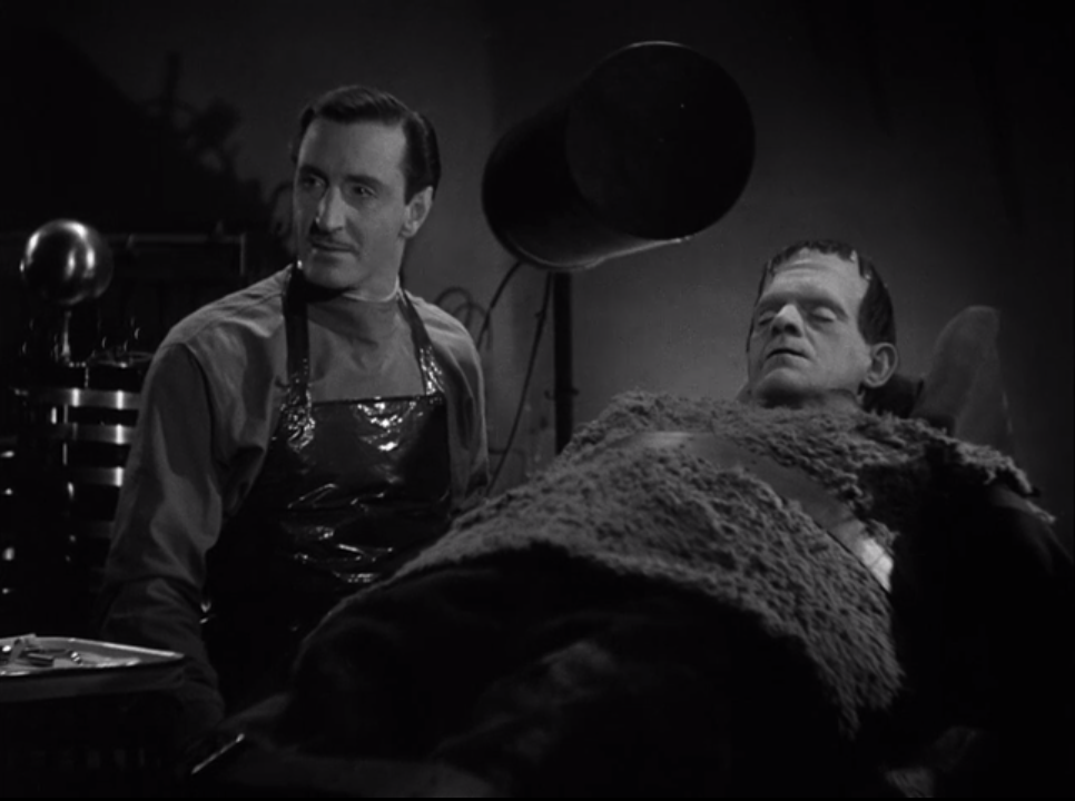 Son of Frankenstein - Basil Rathbone as Wolf Frankenstein, Boris Karloff as Frankenstein's Monster