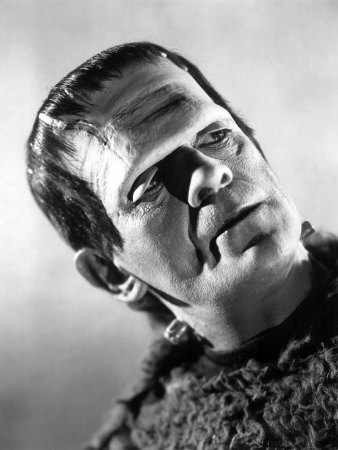Boris Karloff as Frankenstein's monster for the last time