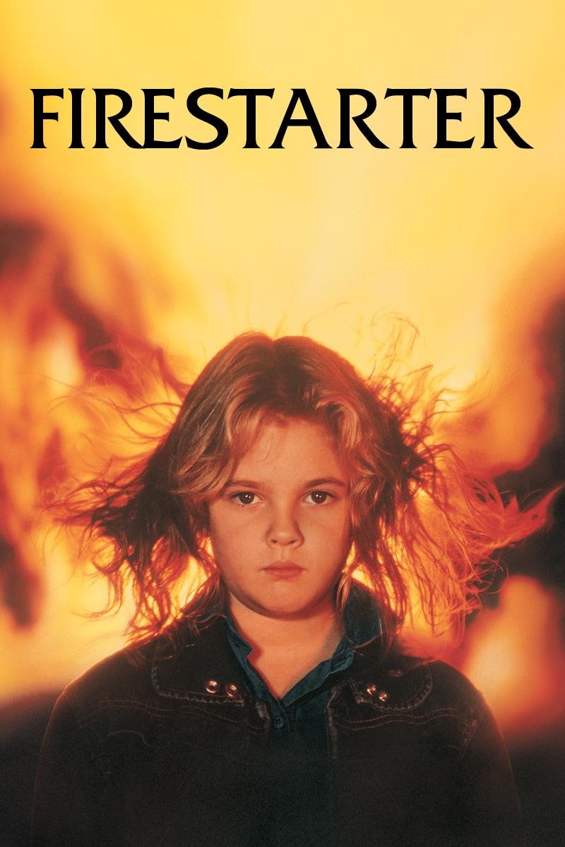 Firestarter (1984), starring Drew Barrymore, David Keith, Heather Locklear, Martin Sheen, Art Carney, George C. Scott