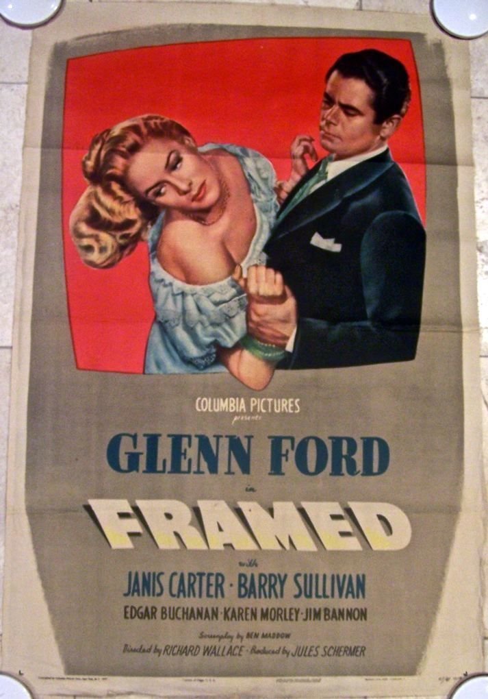 Framed (1947) starring Glenn Ford, Janis Carter, Barry Sullivan