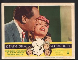 George Sanders and Yvonne DeCarlo in Death of a Scoundrel