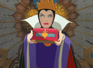 The evil queen gives a heart box to the woodsman - she wants Snow White's heart in it, as proof that she's dead