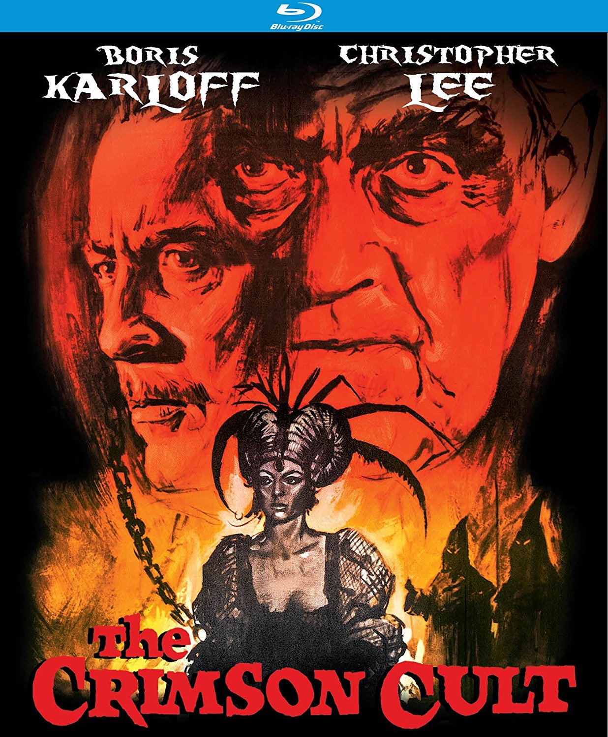 The Crimson Cult (1968), aka. Curse of the Crimson Altar, starring Boris Karloff, Christopher Lee, Mark Eden, Virginia Wetherell, Barbara Steele