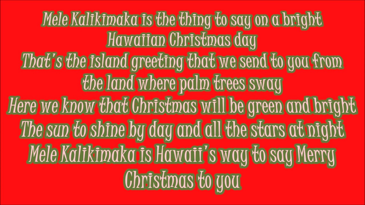 Mele Kalikimaka (Merry Christmas) Lyrics