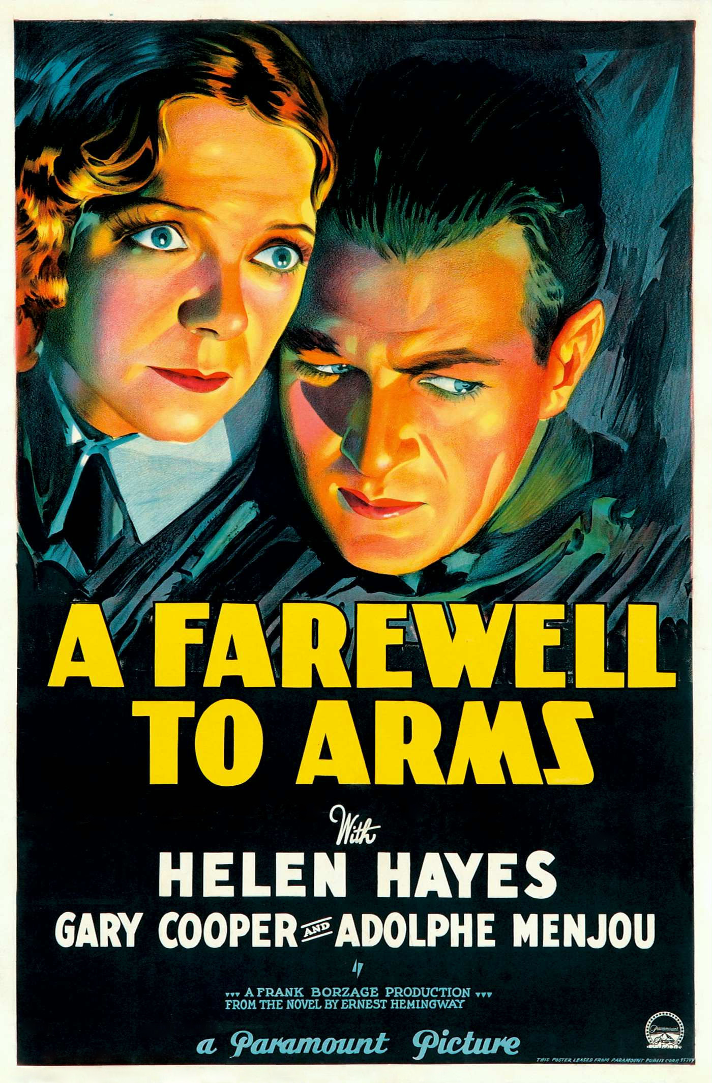 A Farewell to Arms (1932), starring Gary Cooper, Helen Hayes, Adolphe Menjou