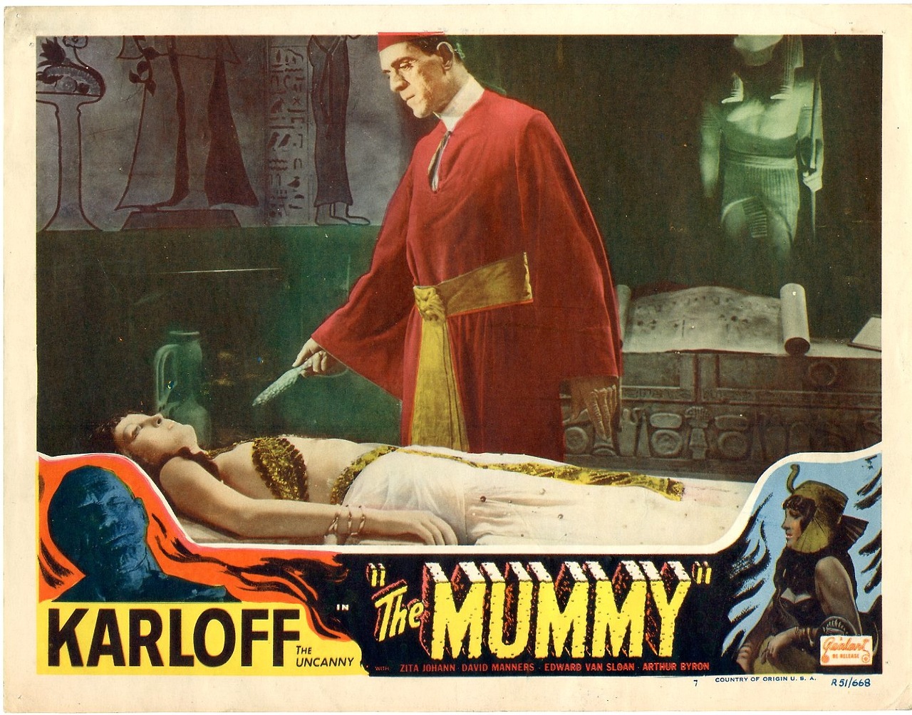 The dead princess and priest Ardeth Bey (Boris Karloff) in The Mummy 1932