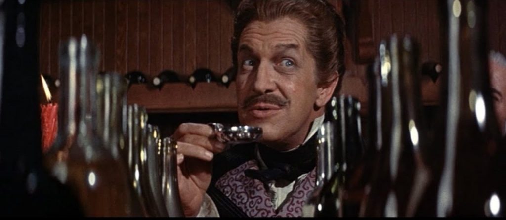 Vincent Price in a wine tasting contest in The Black Cat section of Tales of Terror