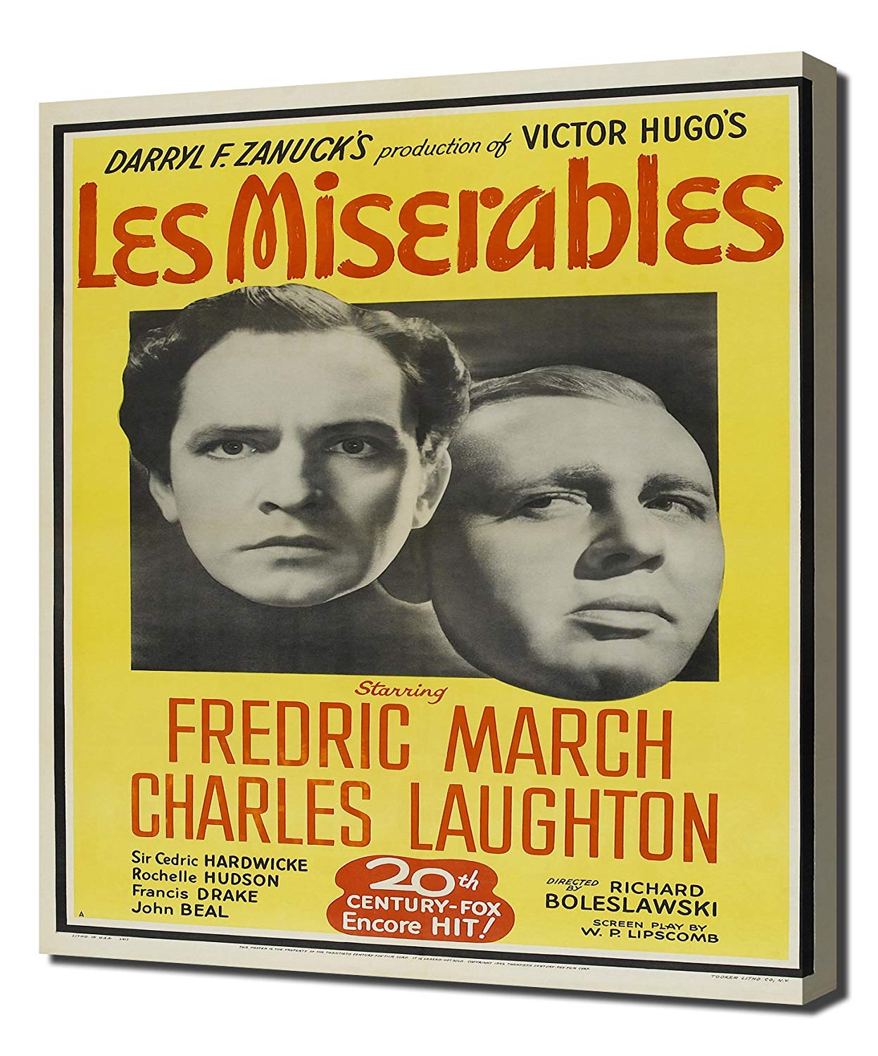 Les Miserables (1935) starring Frederic March, Charles Laughton