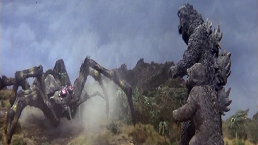 Kumonga (aka. Spiga) the giant spider versus Godzilla and son in "Son of Godzilla"