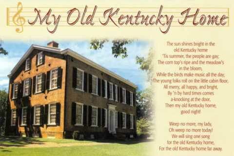 Song lyrics to My Old Kentucky Home, Good Night by Stephen Foster (1853)