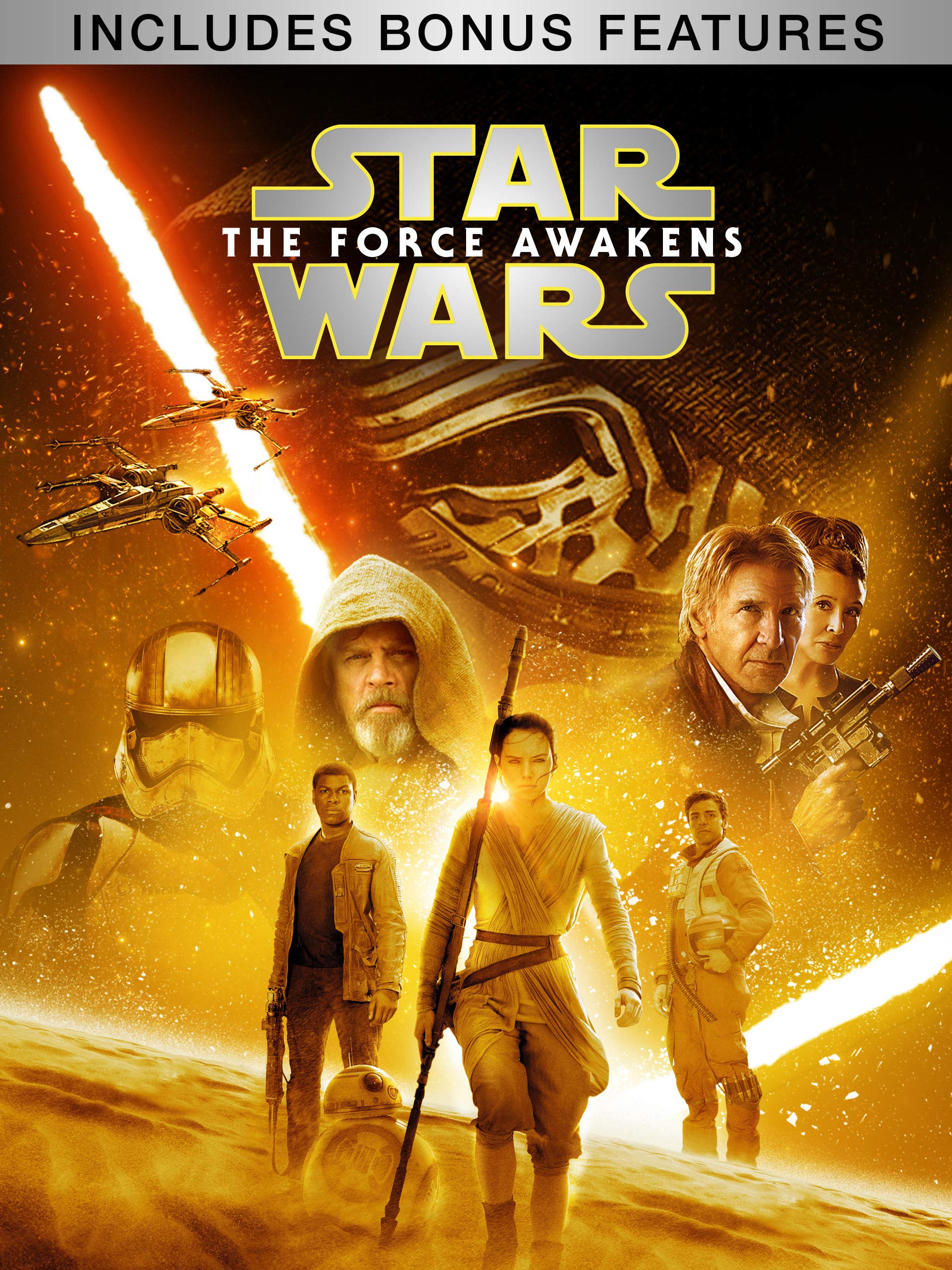 The Force Awakens (2015) starring Daisy Ridley, John Boyega, Adam Driver, Harrison Ford, Carrie Fisher
