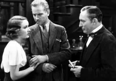 Fay Wray, Melvyn Douglas, and Lionel Atwill in The Vampire Bat