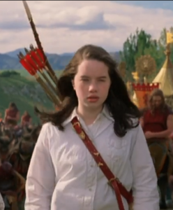 Susan Pevensie with her Christmas gift in Narnia