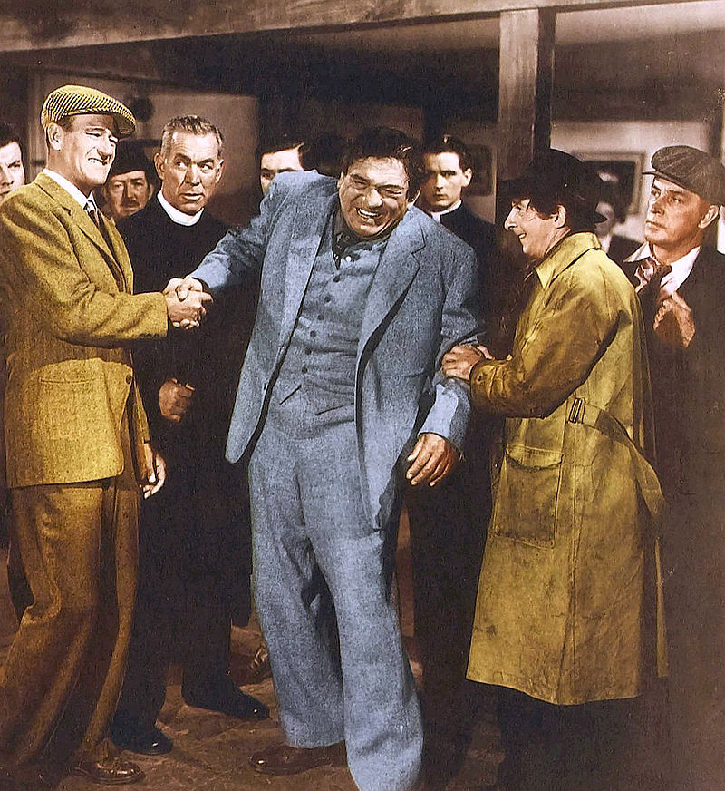 Good grip - handshaking contest between John Wayne and Victor McLaglan in The Quiet Man
