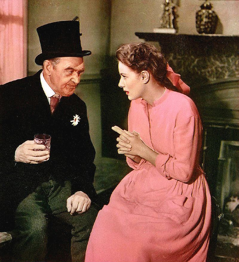 Barry Fitzgerald as the not-quite-sober matchmaker and Maureen O'Hara in The Quiet Man