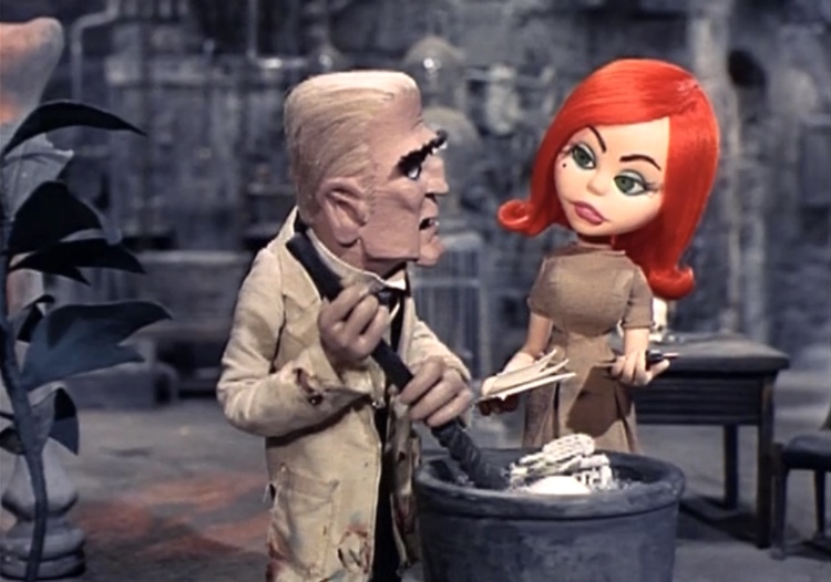 Baron Frankenstein and Francesca in "Mad Monster Party"