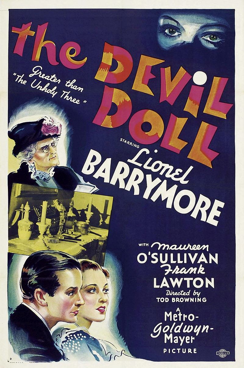 The Devil-Doll (1936) starring Lionel Barrymore, Maureen O'Sullivan, directed by Tod Browning