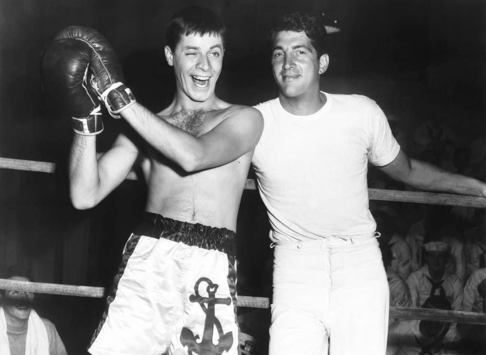 Jerry Lewis and Dean Martin in the boxing ring in Sailor Beware