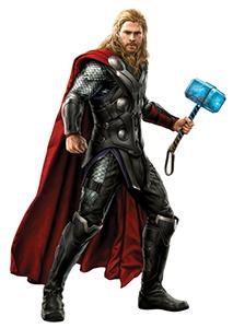 Thor Odinson with Mjolnir in Avengers: Age of Ultron