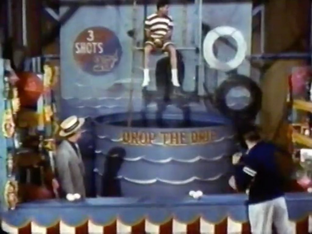 Jerry Lewis about to be dunked in the tank