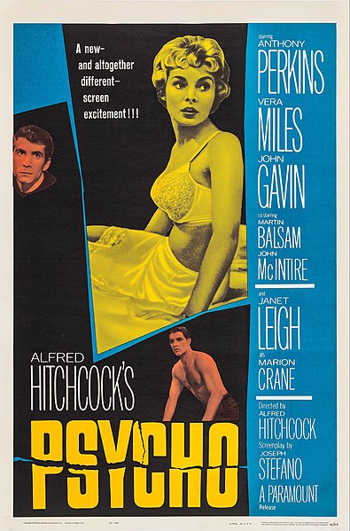 Psycho (1960) starring Vera Miles, Anthony Perkins, Janet Leigh