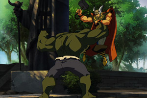Rampaging Hulk smashes Thor in Hulk vs. Thor