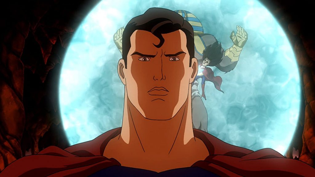 Superman, having to solve the riddle of the Ultra-Sphynx