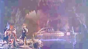 Captain Nemo's ship, the Nautilus, in its' undersea grotto at the Mysterious Island
