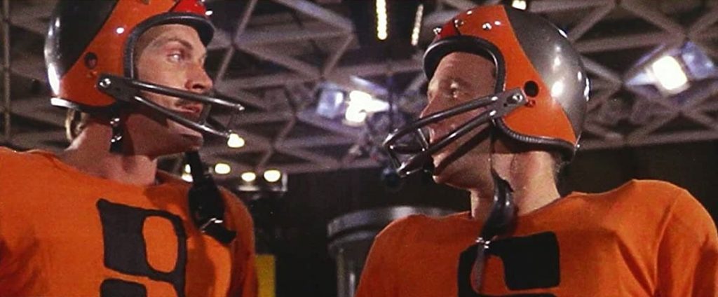 John Beck and James Caan in Rollerball