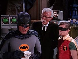 Batman (Adam West), Alfred (Alan Napier), Robin (Burt Ward) in "Instant Freeze"