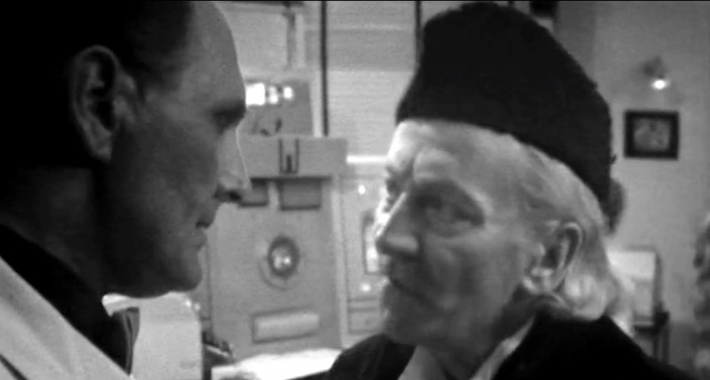 Professor Brett and The Doctor in "The War Machine"