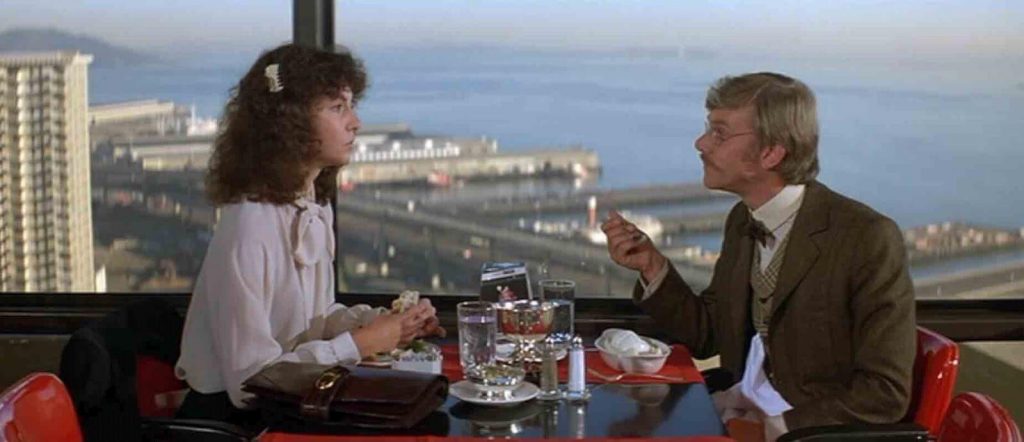 Mary Steenburgen and Malcolm McDowell in "Time After Time"