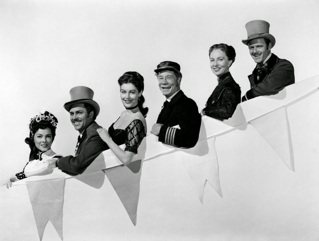 The cast of Showboat 1951 - Kathryn Grayson, Howard Keel, Ava Gardner, Joe E. Brown, Agnes Moorehead