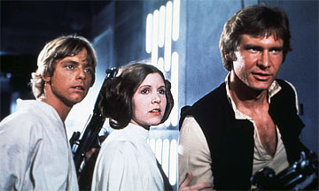 Lukę Skywalker, Princess Leia, Han Solo in the rescue from the Death Star