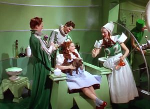 Dorothy Gale in the beauty salon in "The Wizard of Oz"
